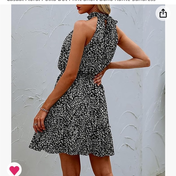 Polka dot summer halter dress - Picture 3 of 5